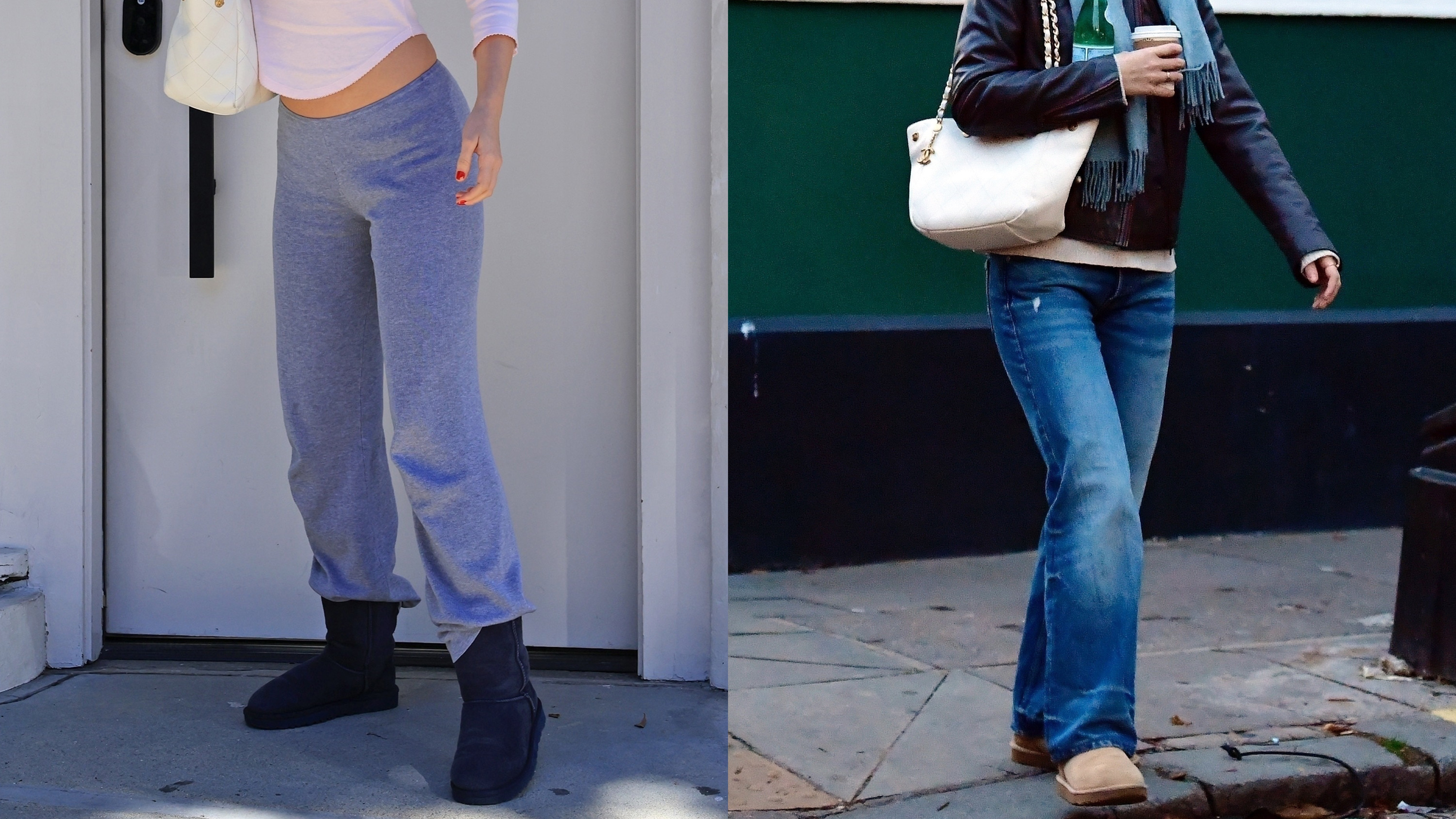 Lily-Rose Depp wearing Uggs.