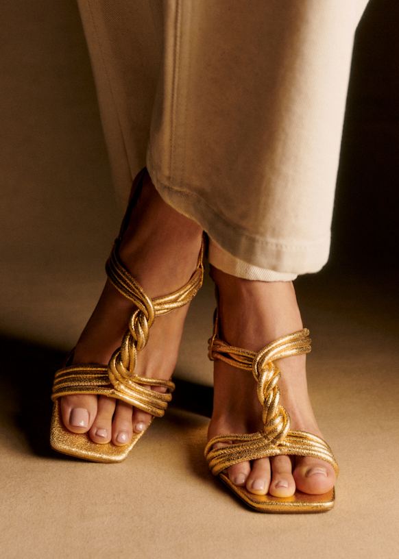 Maeve High Sandals - Gold - Goat Leather - Sézane
