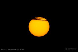 Photographer Jeff Berkes captured this view of the 2012 transit of Venus from southeastern Pennsylvania during a brief break in the clouds.