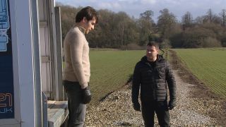 Aaron is reluctant to help Mack in Emmerdale