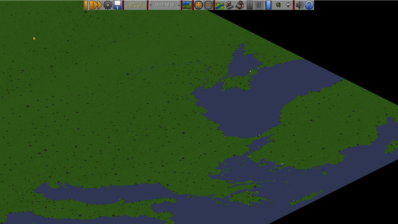 An OpenTTD map of the entirety of europe