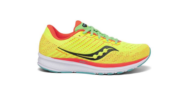 Saucony Ride 13 running shoes trainers yellow