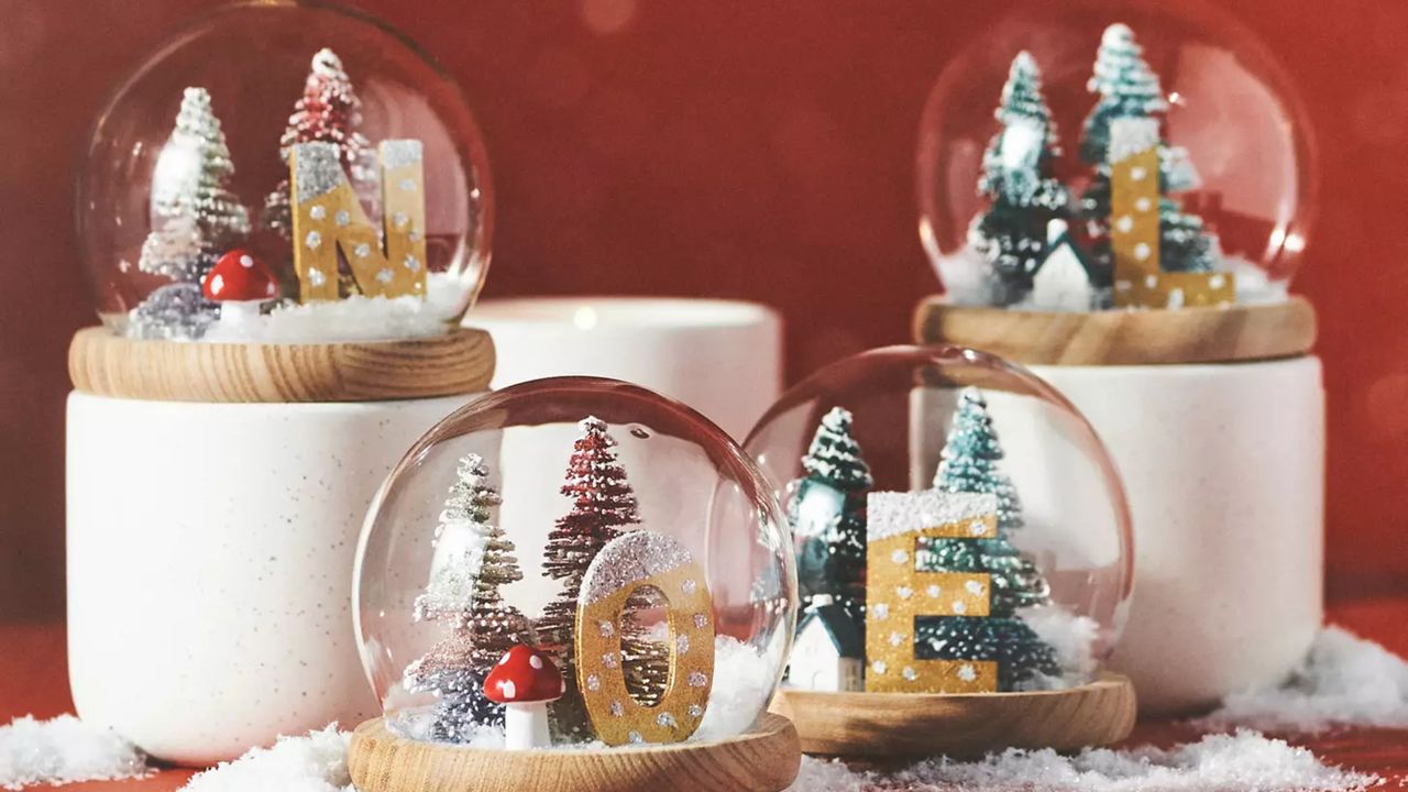 Anthropologie snow globe candles