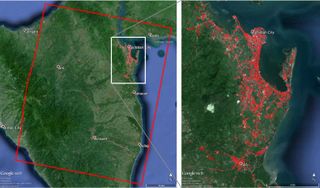 map of tNASA Map of Devastation from Typhoon Haiyan 
