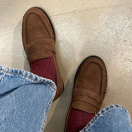 Brown suede loafers