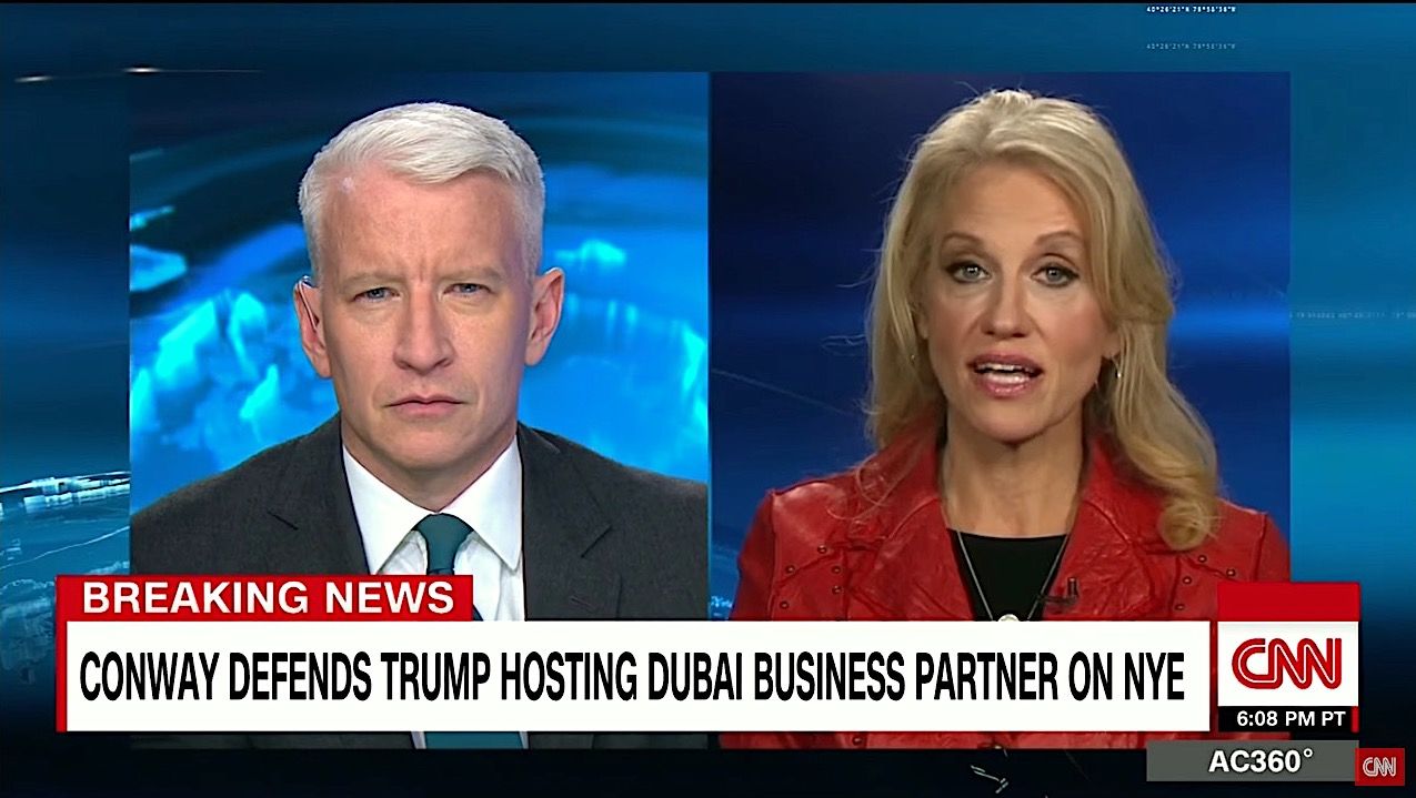 Anderson Cooper and Kellyanne Conway spar over Donald Trump toast