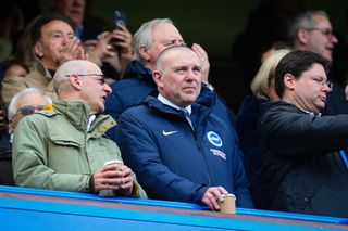 Brighton & Hove Albion Chief Executive Paul Barber looks on during the Premier League match between Chelsea FC and Brighton & Hove Albion at Stamford Bridge on April 15, 2023 in London, United Kingdom. (Photo by Craig Mercer/MB Media/Getty Images)