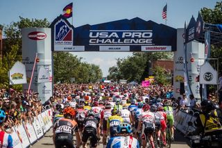 The riders head off from Boulder on stage 7 of the USA Pro Challenge