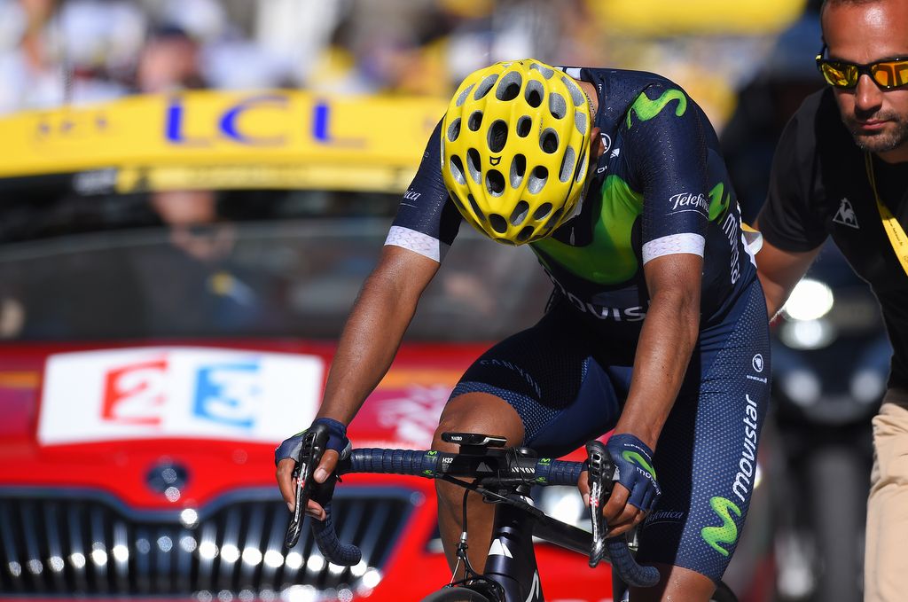 Nairo Quintana (Movistar) finishes the stage
