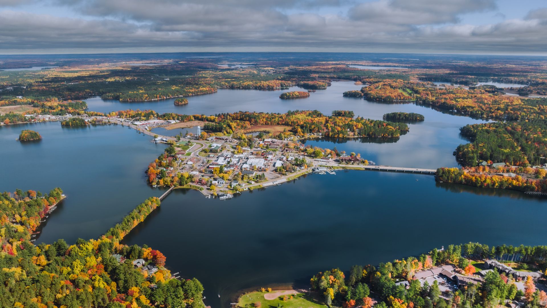 A birds-eye view of Minocqua, Wisconsin