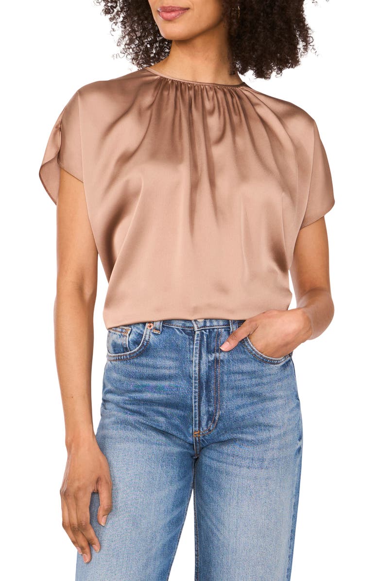 Shirred Satin Top