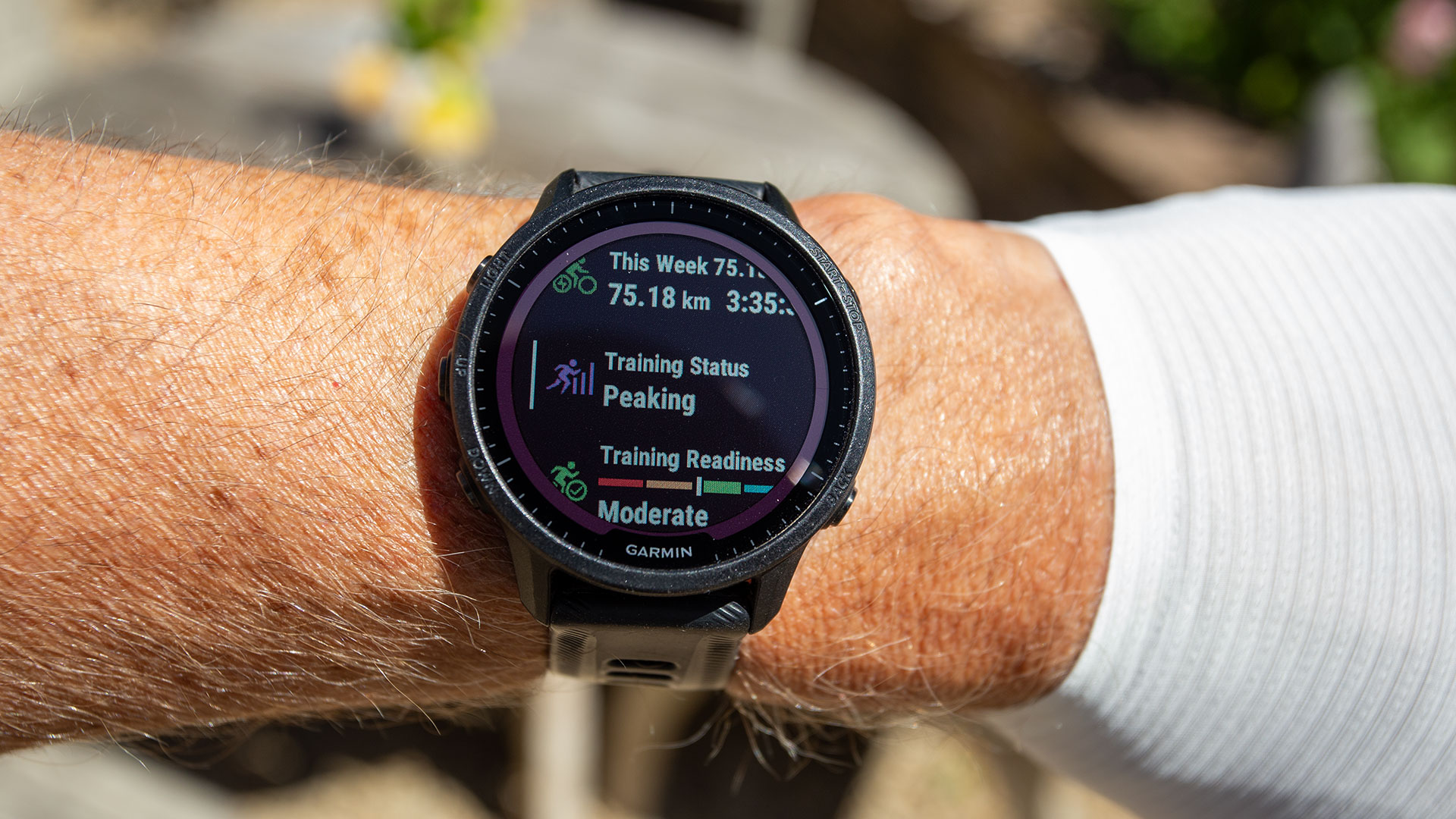 Garmin Forerunner 955 Solar on wrist
