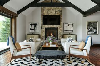 neutral living room with silver accents