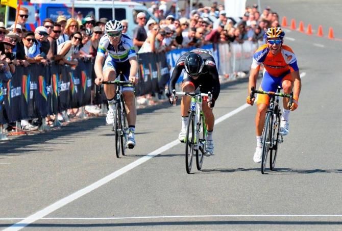 Michael Matthews (Rabobank) knows he's got the win in the NSW Grand Prix - Cronulla