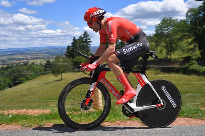 Tom Dumoulin (Team Sunweb) finished third in the stage 4 time trial at the Criterium du Dauphine