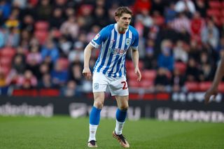 Jack Rudoni of Huddersfield Town during the Sky Bet Championship game between Sunderland and Huddersfield Town at The Stadium of Light on April 18, 2023 in Sunderland, England.