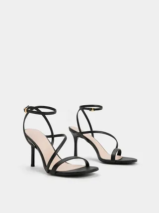Charles & Keith, Asymmetric Strappy Heeled Sandals