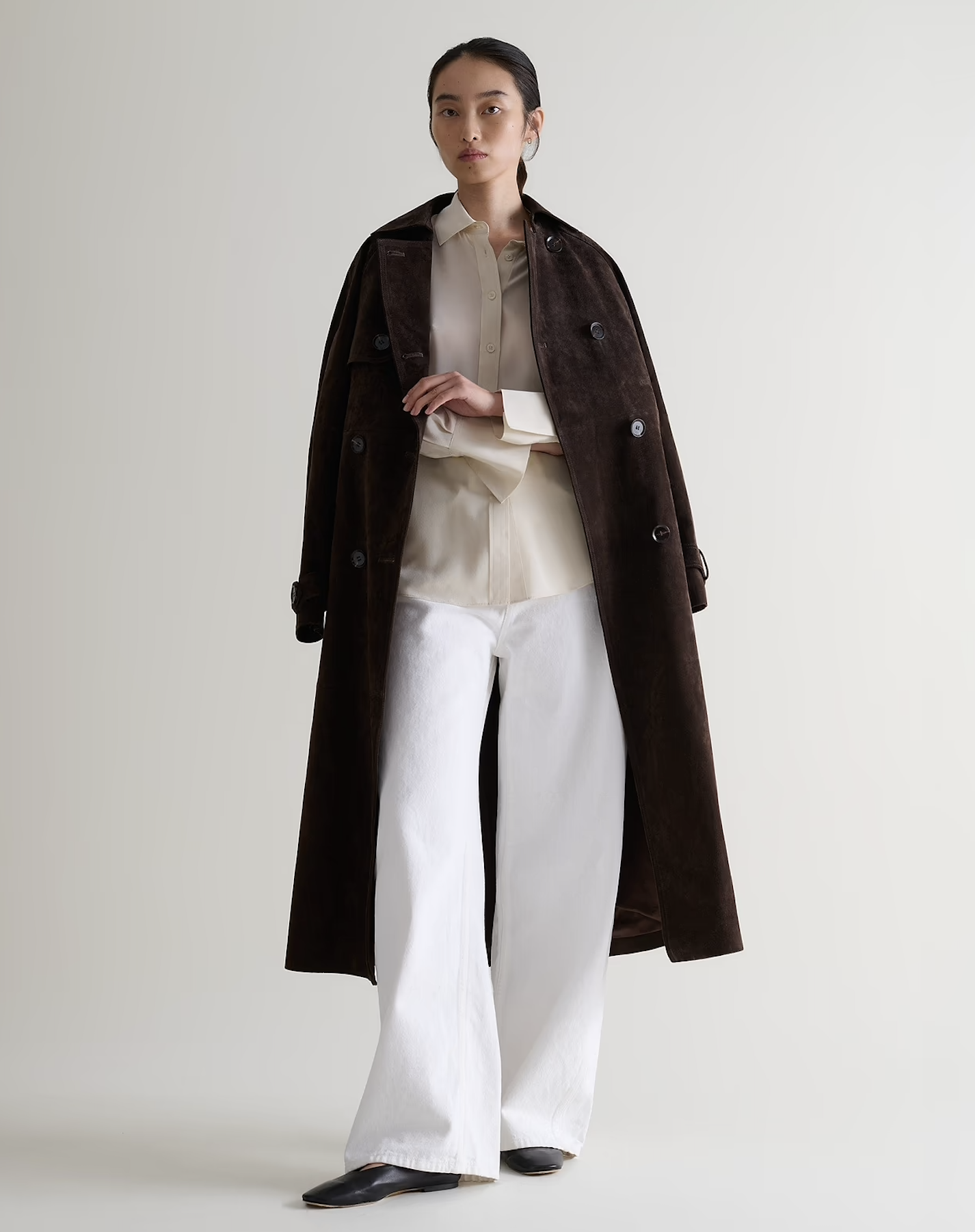 Rise &amp;amp; Fall, Suede Trench Coat - Chocolate - Chocolate / Xs