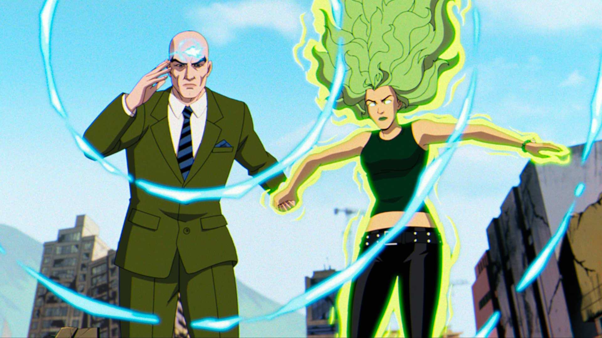 Professor X and Polaris using their powers in X-Men 97 season 2 episode 6