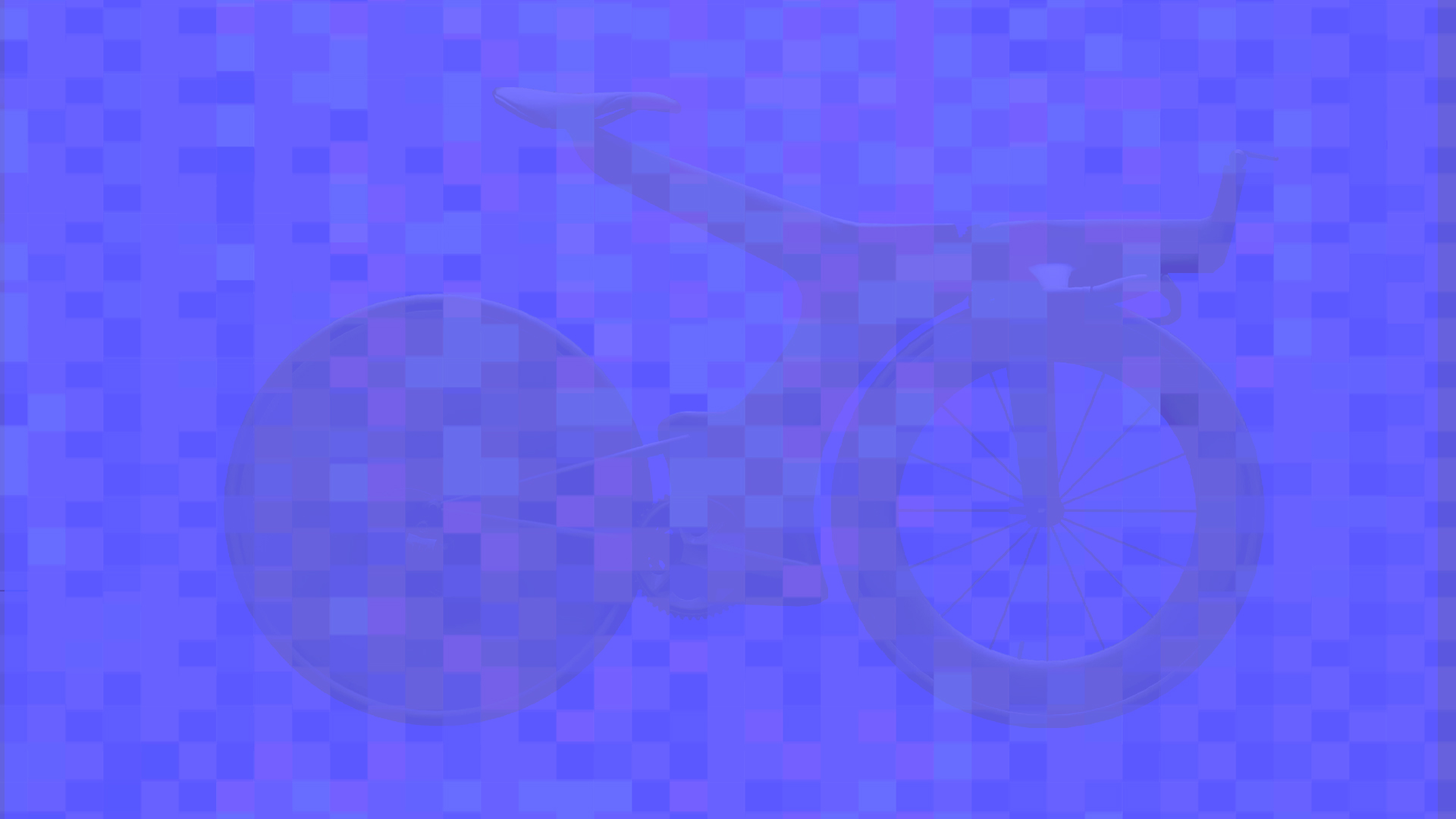 A blurred image of a new 'Halo' bike in Zwift