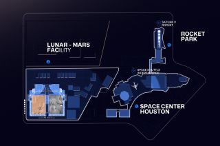 The new Lunar Mars Immersive Experience and Learning Center will include a facility with two simulated terrains of the moon and Mars, modular surface labs and a STEM learning center