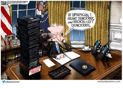 Political Cartoon U.S. biden bipartisanship executive orders