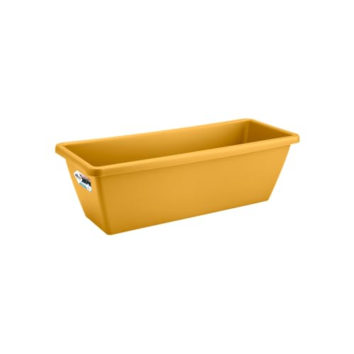 Elho Barcelona Trough 40 - Planter for Balcony &amp;amp; Outdoor - &amp;Oslash; 39.5 X H 16.0 Cm - Yellow/honey Yellow