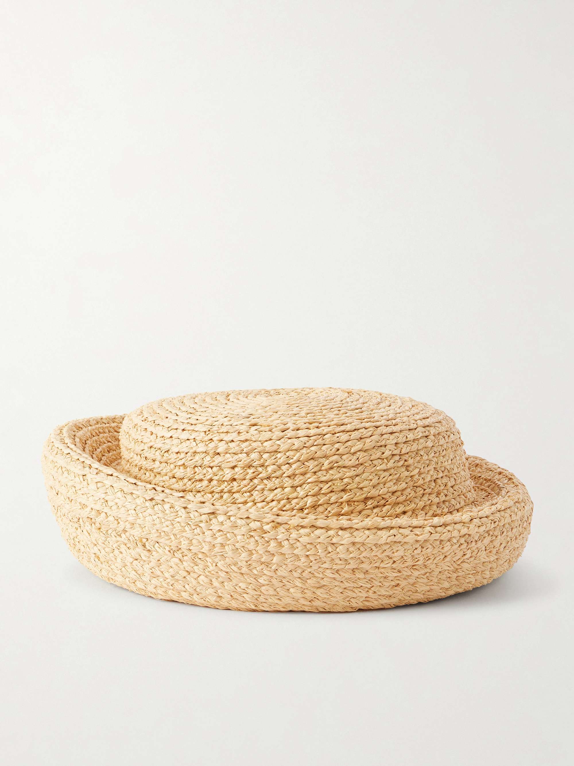 Laura Knitted Raffia Pillbox Hat