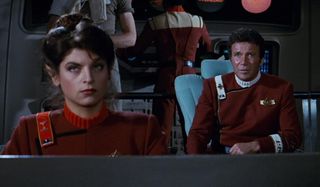 Star Trek II: The Wrath of Khan Savvik and Kirk on the bridge