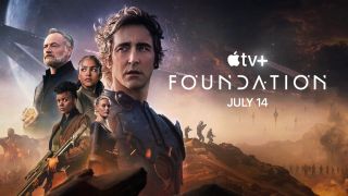 poster for 'foundation' season 2, showing five characters in an alien landscape