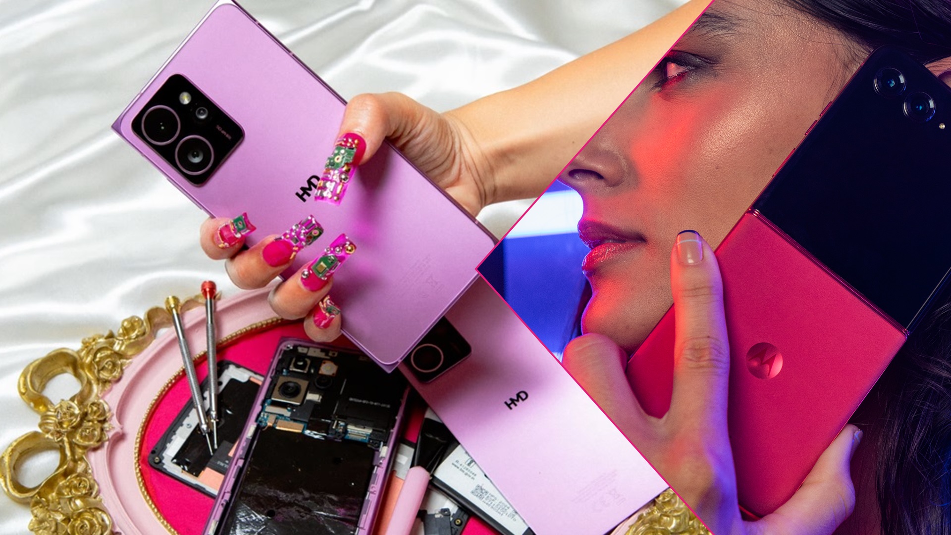 Pink is the new black, and Motorola is doing it in the most iconic way