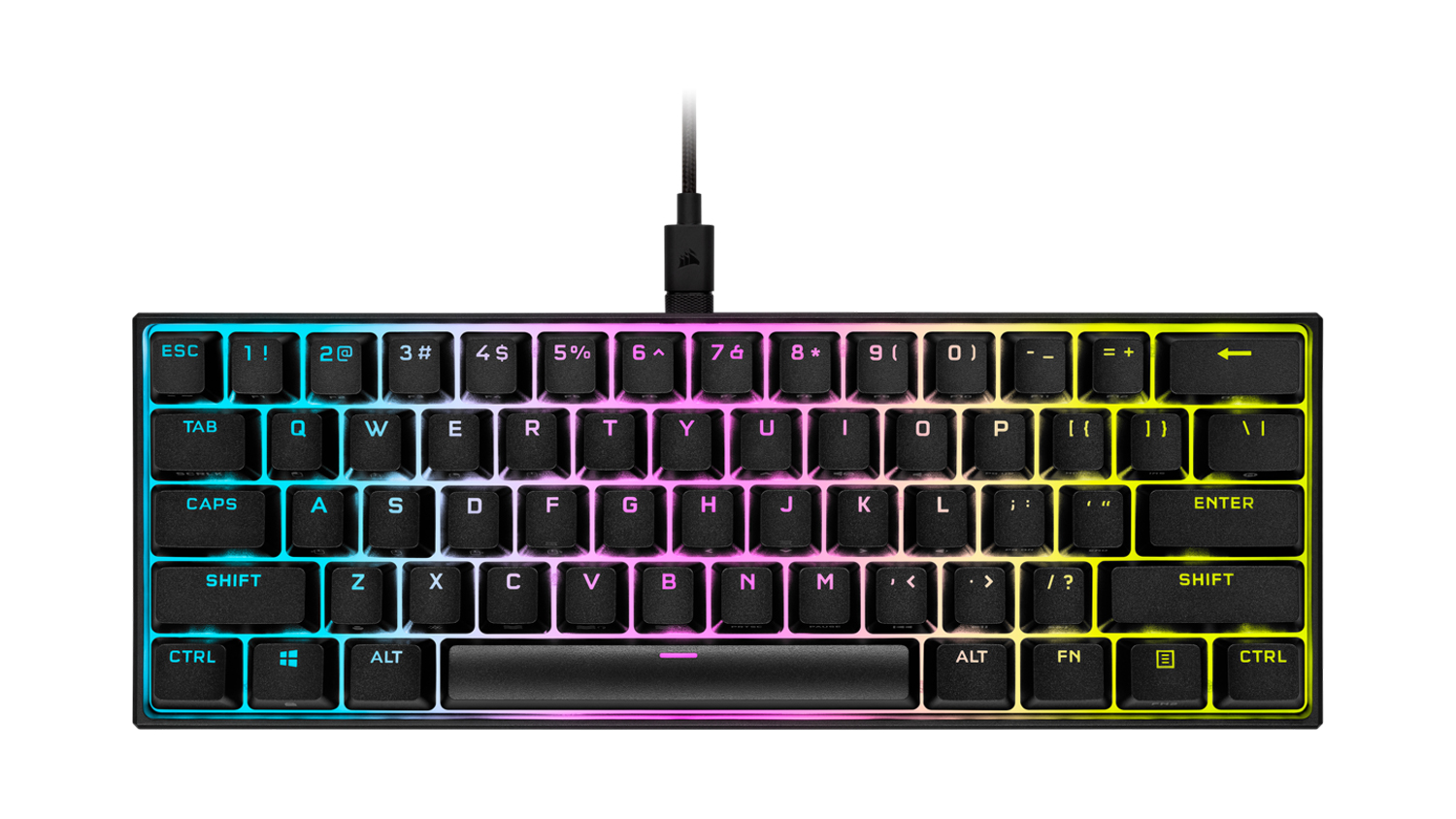 Corsair K65 Mini, gaming keyboard on a white background