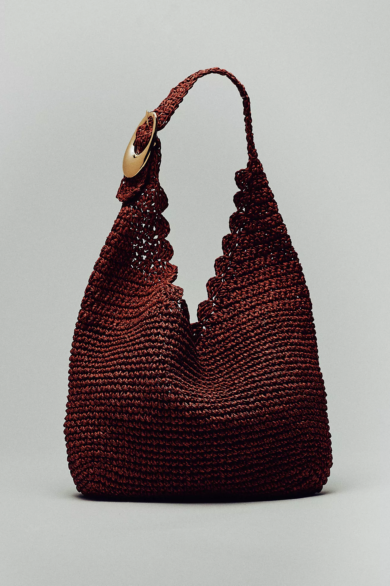Love Knot Raffia Buckle Slouchy Bag