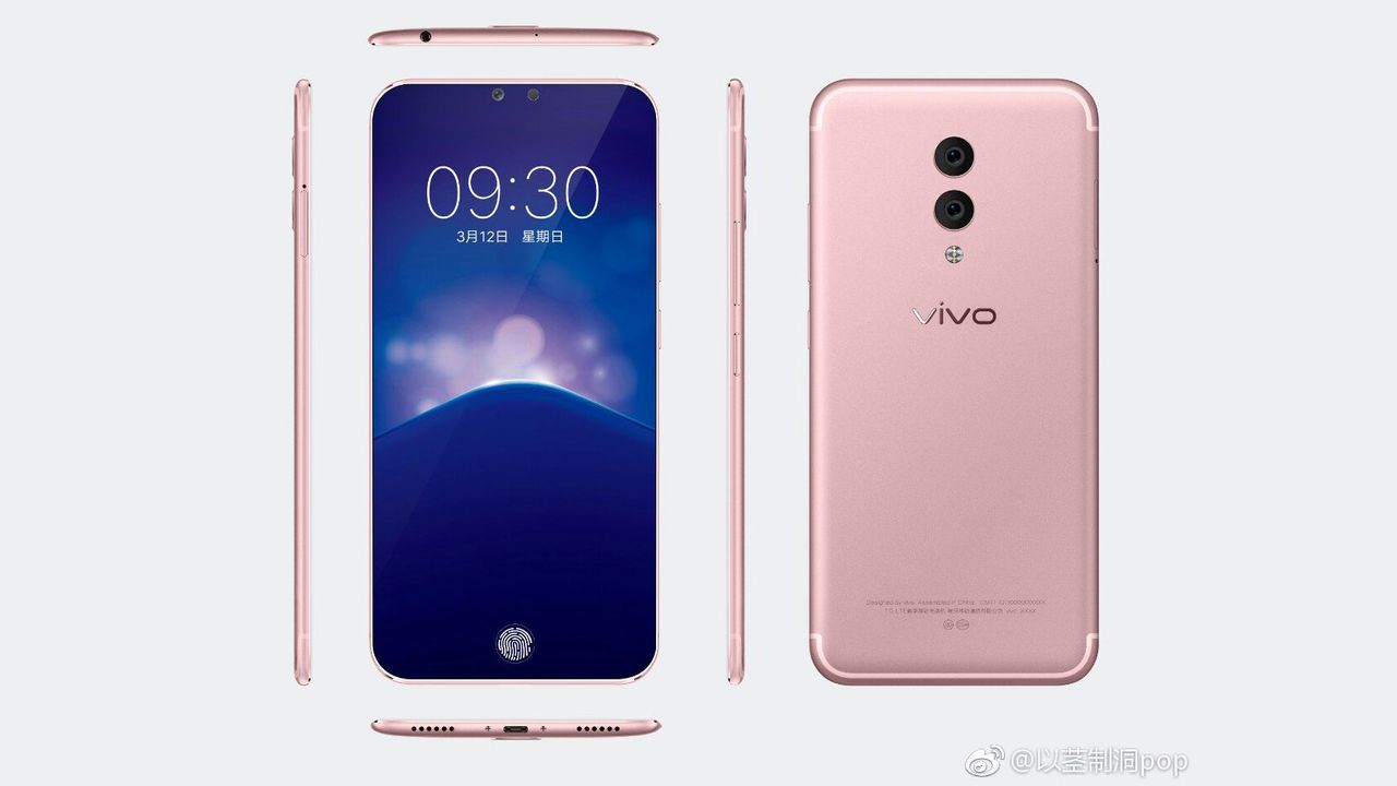 The leaked Vivo Xplay 7 in pink, complete with headphone jack on top (credit: Weibo)