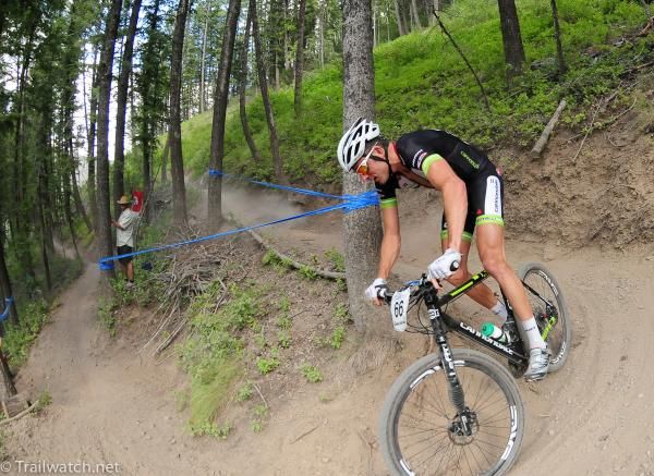 Ryan Trebon (Cannondale) rounds a switchback