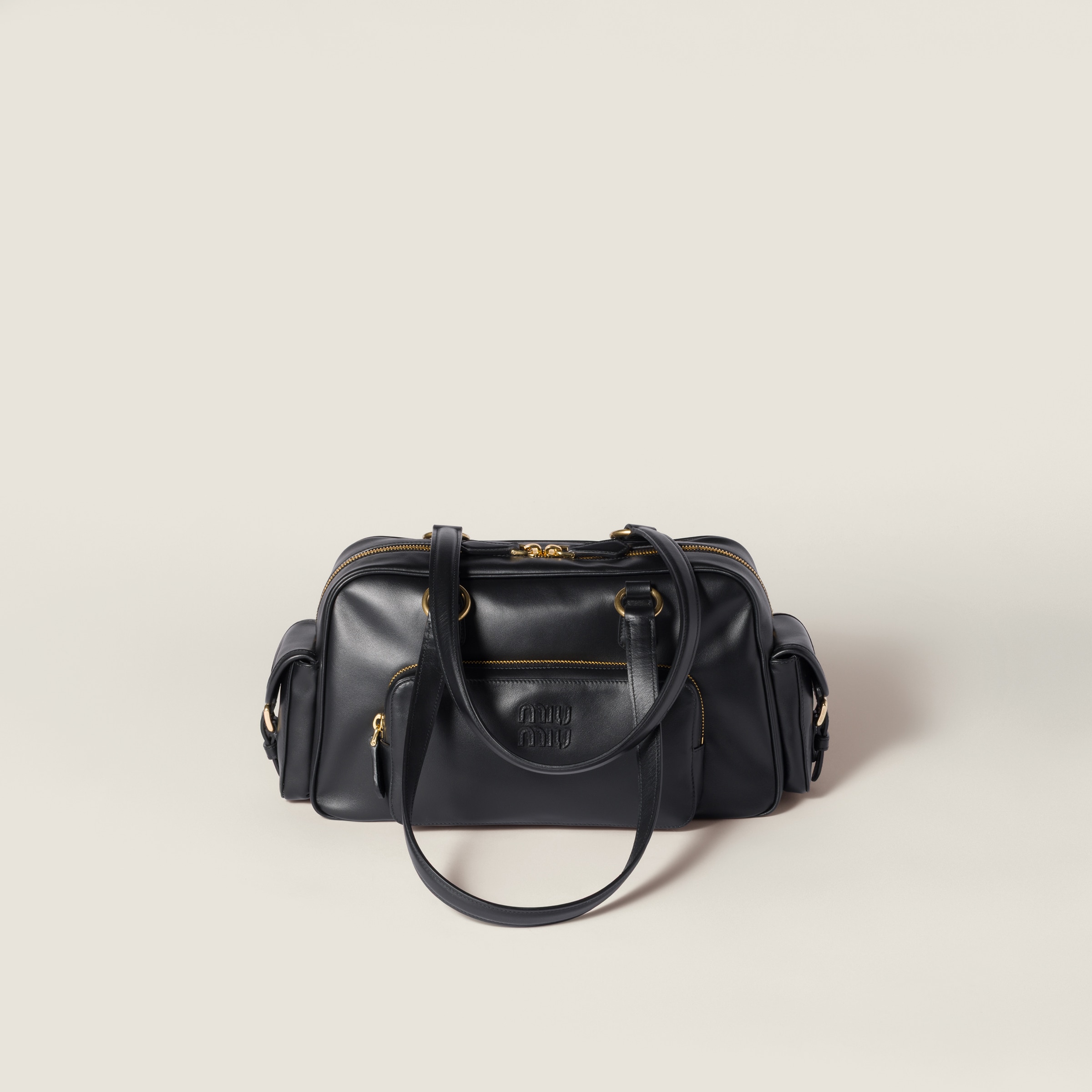 Pocket Nappa Leather Top-Handle Bag