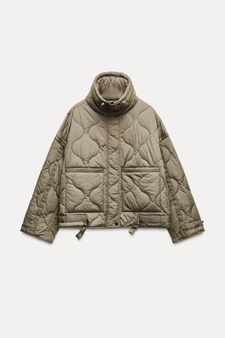 Zw Collection Quilted Water Repellent Jacket