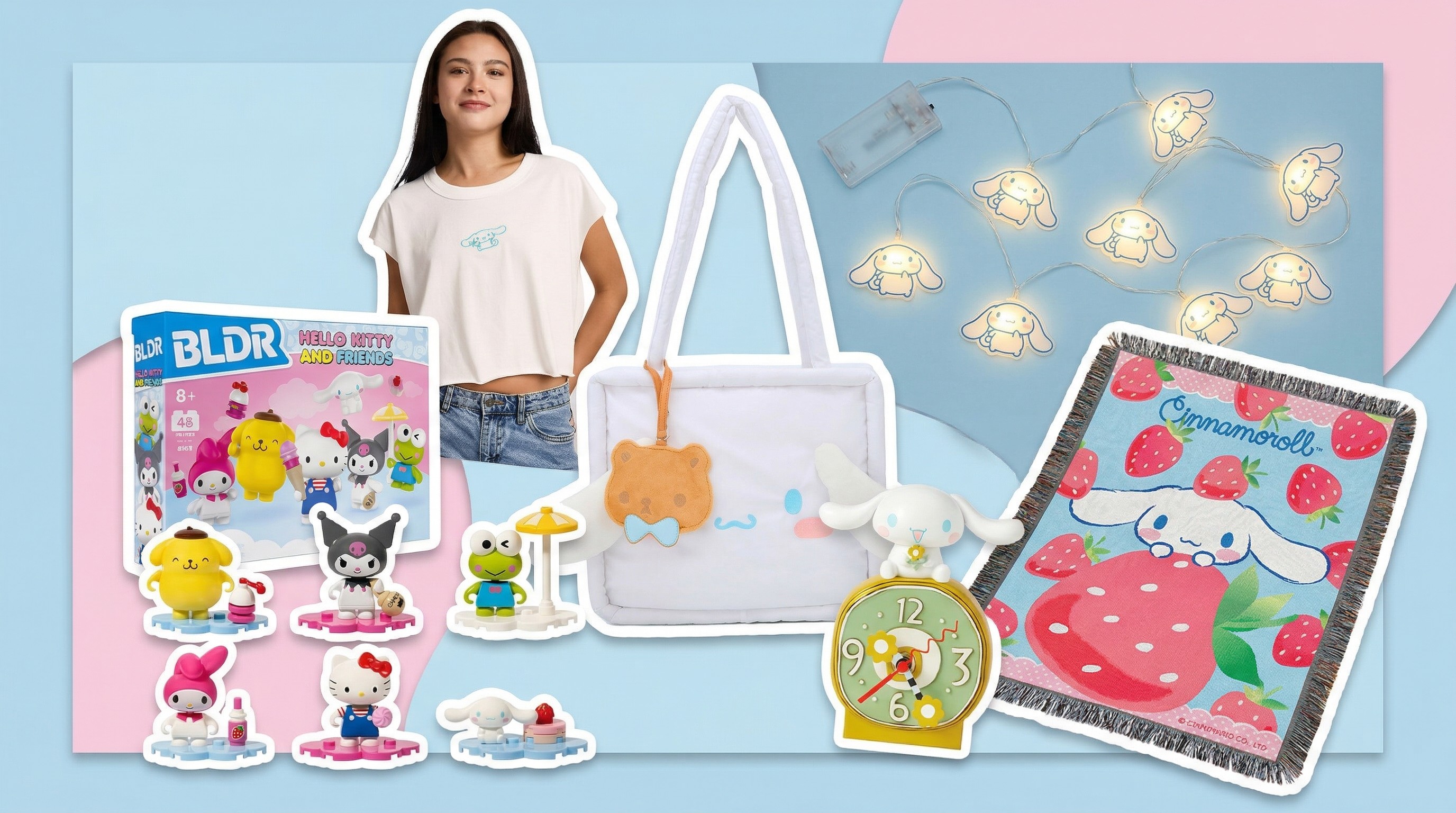 Compilation of Cinnamoroll products