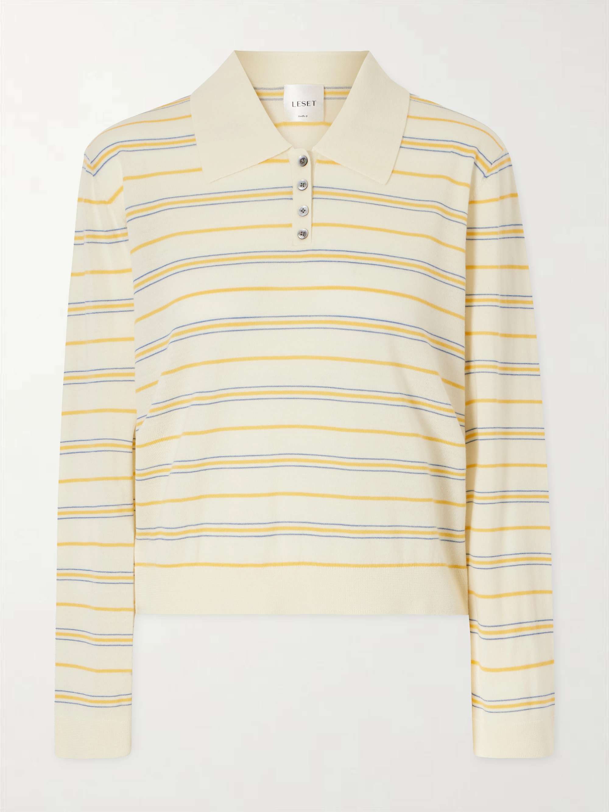 James Striped Merino Wool Polo Shirt