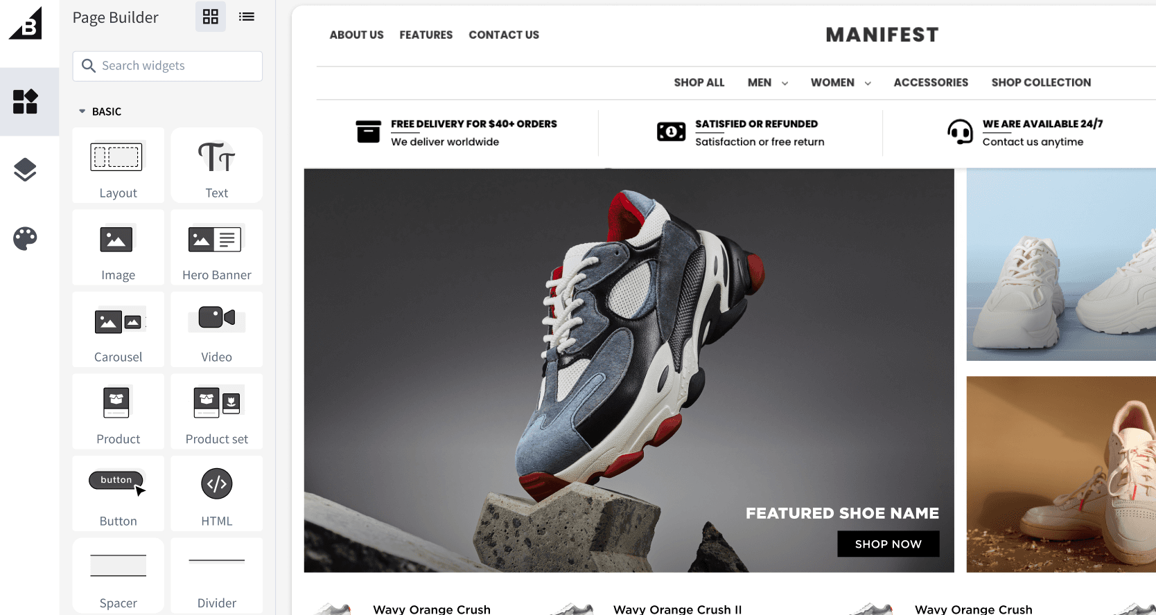 BigCommerce editor interface