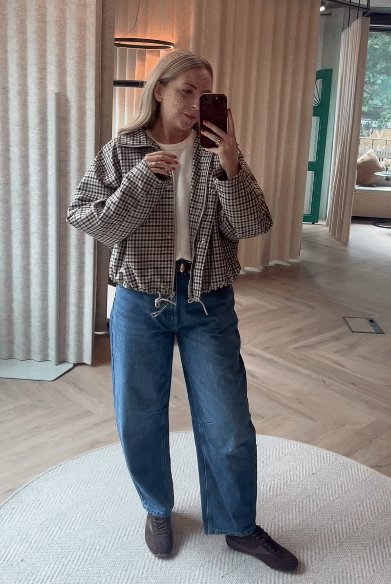 Caroline Parr trying on the By Coleen Primark collection