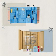 A collage of 2026 Advent calendars from Byredo and Dolce & Gabbana.