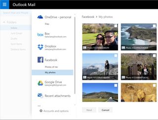 Microsoft Outlook permite anexar Google Drive e fotos do Facebook