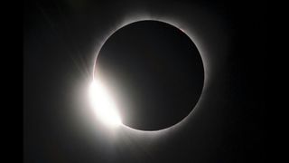 A photograph of the 2017 total solar eclipse, taken at the Oregon State Fair Grounds, Salem, Ore.