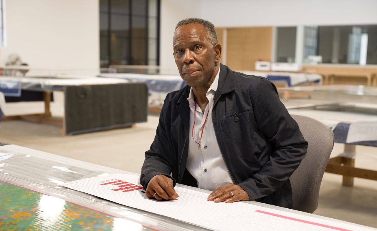 Portrait of artist Charles Gaines in his studio, by Fredrik Nilsen