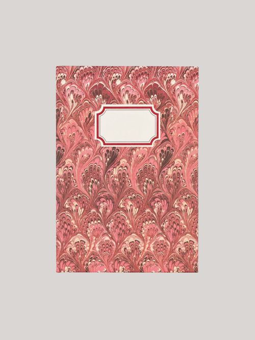 Marbled Notebook in Red/Pink