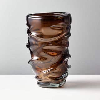 brown glass vase