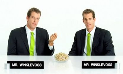 The Winklevoss twins star in a new pistachio ad that shows that while they've still got Facebook on the brain, they at least they have a sense of humor about it.