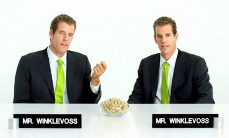 The Winklevoss twins star in a new pistachio ad that shows that while they&amp;#039;ve still got Facebook on the brain, they at least they have a sense of humor about it.