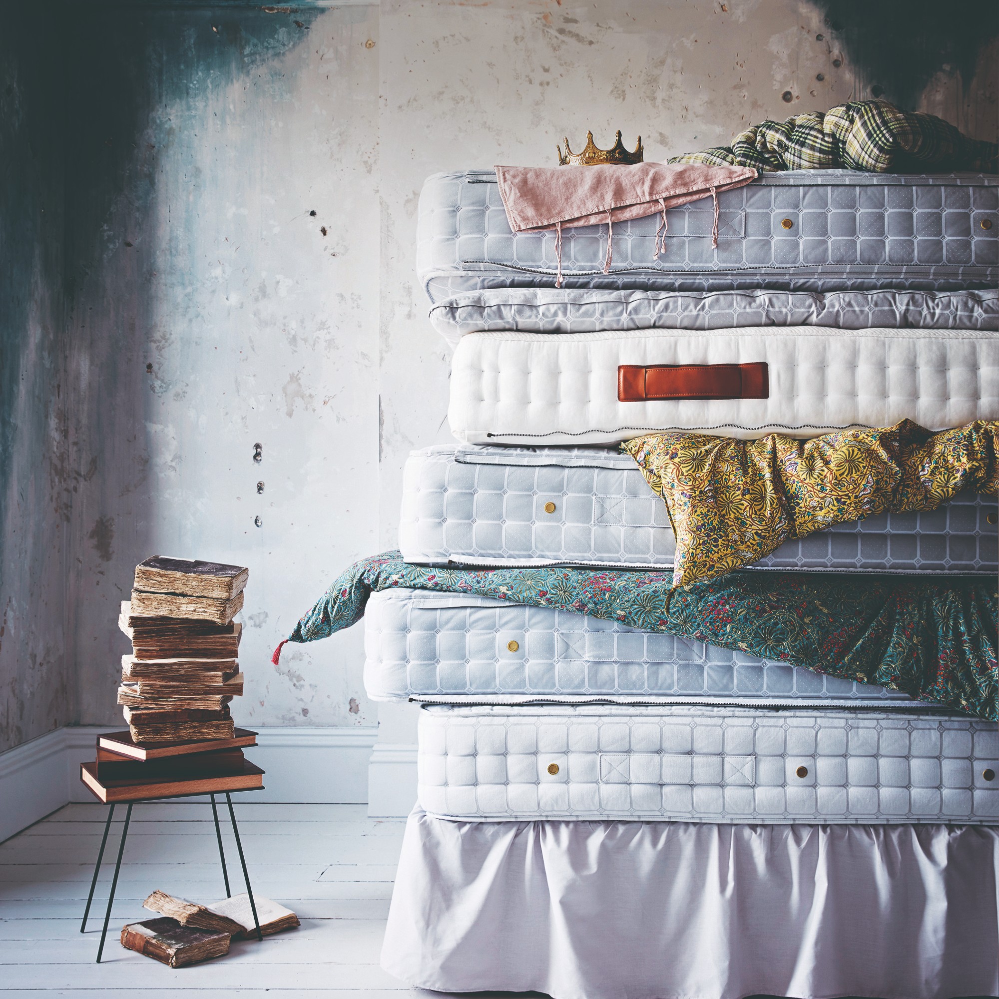 A stack of mattresses